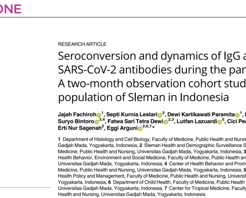 Tangkapan layar publikasi bu yaya departemen histologi dan biologi sel di plosone